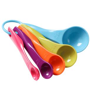 塑料量勺5件套烘焙称量工具厨房刻度克度计量勺子量匙带刻度盐勺