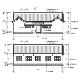 18.6x13.5米一进四合院CAD建筑施工图249平五开间木结构自建房