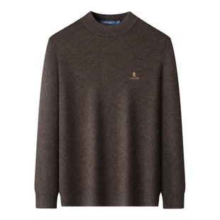 高原之宝X牦牛绒梦特娇男装圆领毛衣秋冬加厚保暖打底男士针织衫Z