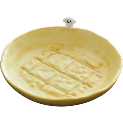 肆月儿童小狗陶瓷餐盘釉下彩可爱