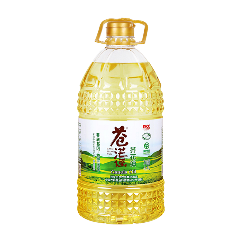 推荐苍茫谣芥花油非转基因食用油低芥酸菜籽油大桶4.4L装少油烟