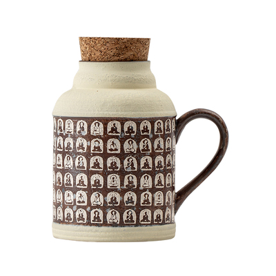 蕴华堂 敦煌文创万佛鎏银小暖壶复古老岩泥陶瓷焖茶壶中式热水瓶