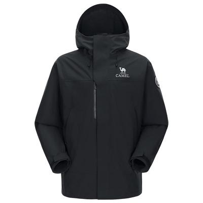 [王俊凯同款]骆驼王者凯甲ICON黑色冲锋衣女三合一户外防水外套男