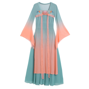 古典女飘逸舞蹈服身韵长款纱衣仙中国舞演出服古风齐胸汉唐舞蹈服