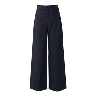 娅丽达黑色窄版阔腿裤女2026春新款休闲拖地女裤弹力黑裤子直筒裤