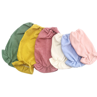 手工条绒灯芯绒套袖办公厨房画画家务护袖白色秋冬羽绒棉服袖头女