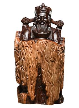 刺史黑檀木财神爷摆件