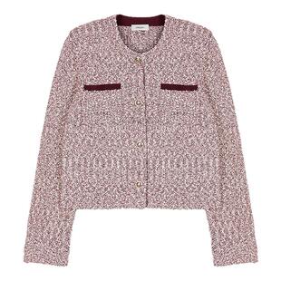 蓝盈莹同款CRUSH Collection2025年早秋新款花呢口袋夹克新年外套