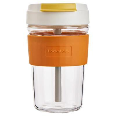 乐扣玻璃杯女吸管杯耐热杯子