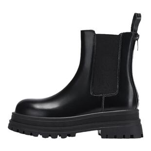 达芙妮马丁靴女款2026新款靴子女春秋切尔西短靴女黑色瘦瘦烟筒靴