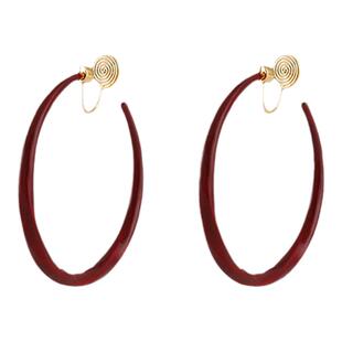 新年安可拉红色素圈无耳洞耳夹女2026新款耳环轻奢高级感小众耳饰