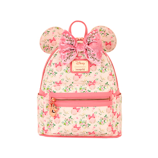 Loungefly迪士尼米老鼠米妮正版周边耳朵蝴蝶结双肩包女迷你背包