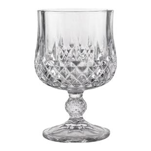 钻石浮雕玻璃杯ins风复古高颜值甜果酒饮料杯鸡尾酒杯高脚红酒杯