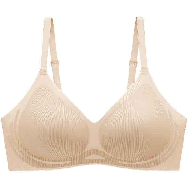 幸棉无痕内衣女薄款隐形无钢圈软支撑夏季凉感大胸显小聚拢文胸罩