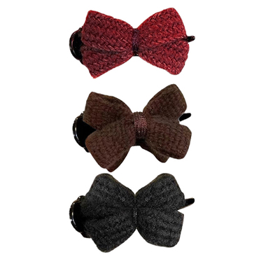 针织蝴蝶结丸子头抓夹头饰盘发夹