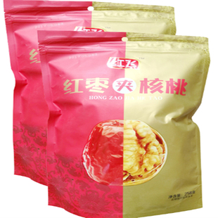 红飞红枣枣夹核桃仁新疆和田特级大枣夹心若羌灰枣无核独立小包装