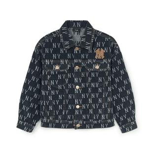 MLB儿童官方男女童潮奢复古摩登有型满印老花牛仔外套25秋冬新款