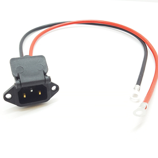 电动车电池充电接口AC电源输入插口品字插头线一横两竖通用型插座