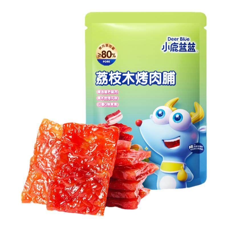 小鹿蓝蓝果木烤肉脯荔枝木猪肉脯肉肠后腿肉高蛋白质营养儿童零食