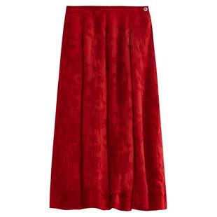 EXCEPTION例外女装秋冬款大摆A字提花半裙中长款气质半身裙