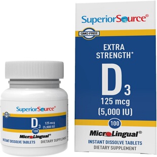现货美国Superior Source特强型维生素D3钙吸收骨骼健康Vitamin D