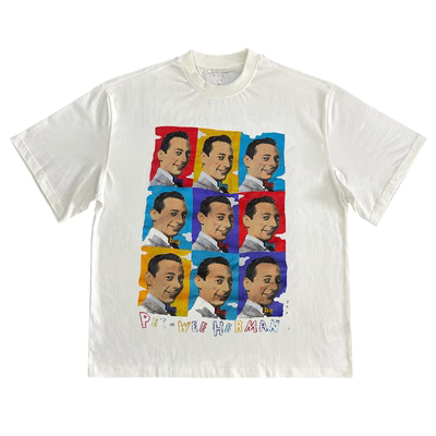 Pee wee Herman美式复古波普风半袖Cityboy宽松情侣重磅棉短袖T恤