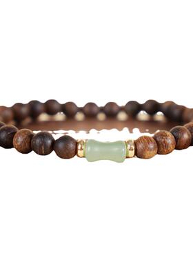 【安神助眠】海南沉香手串和田玉