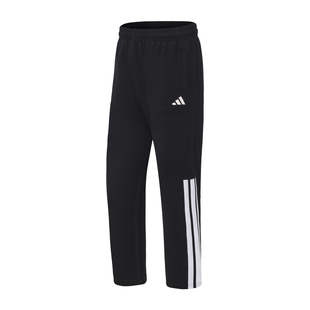 adidas阿迪达斯2026春季新款黑白棉裤子直筒裤男女款运动休闲长裤