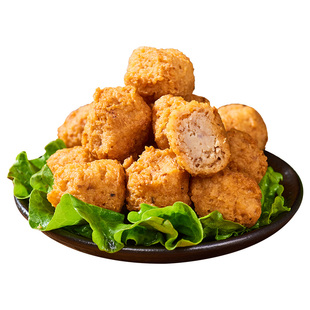 藕丸子湖北特产农家脆藕手工炸藕圆藕夹酥脆炸食材网红油炸素丸子