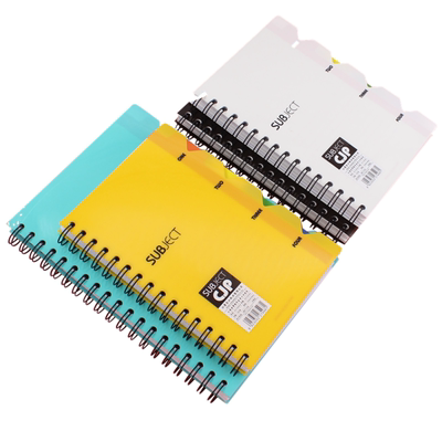 长江双线圈本PP索引本笔记本A5记事本分页25K加厚B5彩色商务办公学习工作记事日记本120页办公记事本