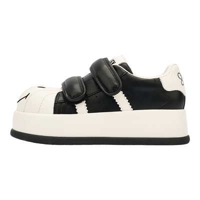 SMILEY笑脸黑白魔术贴女增高板鞋