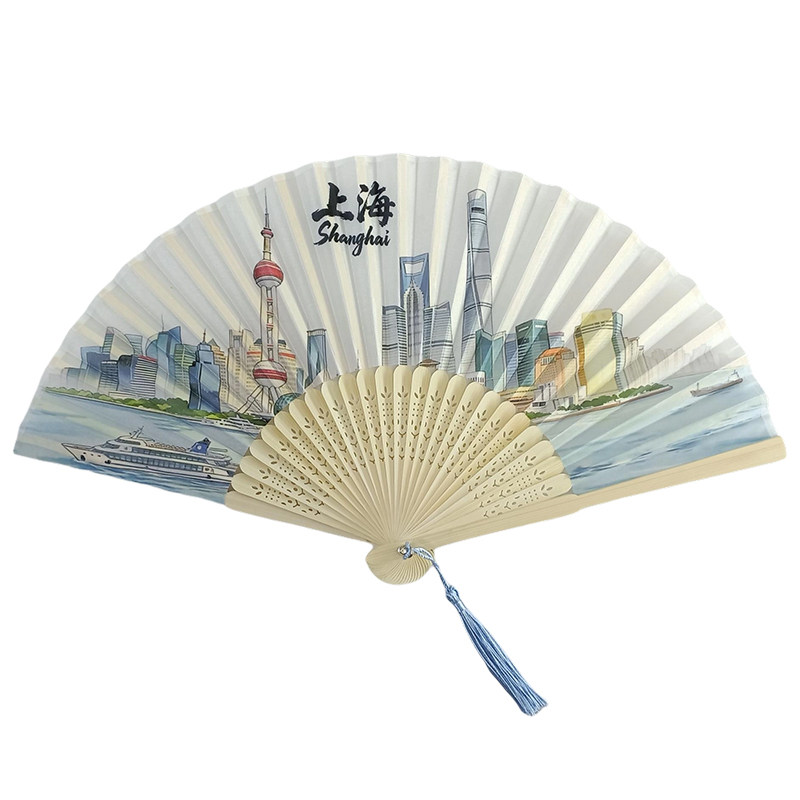 城市印象文创折扇东方明珠纪念品
