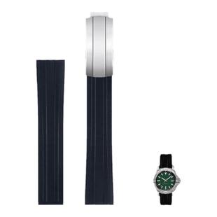 快拆氟橡胶手表带适用欧米茄浪琴华为天梭精工万国折叠扣男女通用