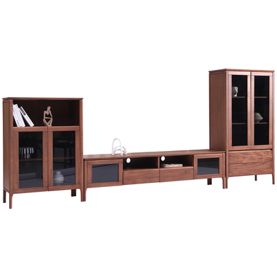全实木电视柜客厅收纳储物柜一体