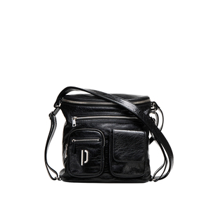 PECO城市系列记者包大号双肩包单肩真皮新款斜挎小众大容量邮差包