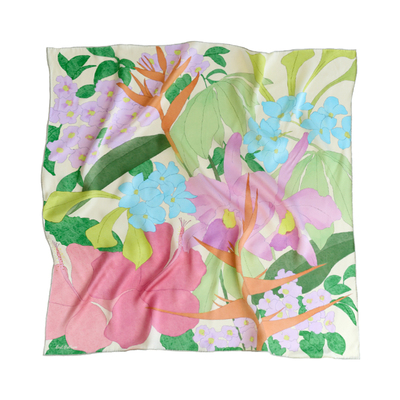 双成记热带丛林桑蚕丝大方巾