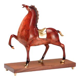 皇普森马到成功将军马摆件黄铜玄关办公室桌面装饰商务乔迁礼品