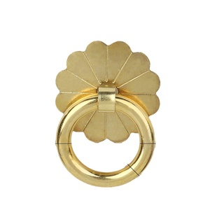 黄铜圆形医药茶叶罐拉环新中式衣柜门拉手仿古窗户抽屉单孔把手