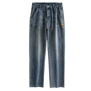 男士牛仔长裤男冬季加绒加厚宽松休闲牛仔裤新款直筒大码裤子男裤