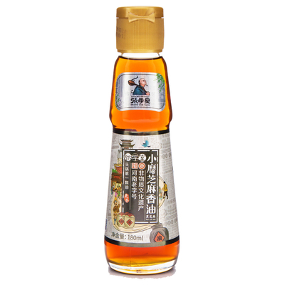 张学堂纯石磨黑芝麻油180ml 小磨香油凉拌火锅煲汤