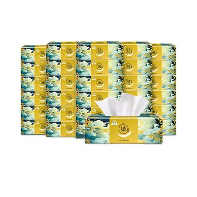 洁云山海绒触感抽纸3层100抽30包
