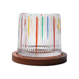 轻奢情侣对杯旋转杯彩绘玻璃水杯威士忌杯礼盒洋酒杯套装结婚送礼