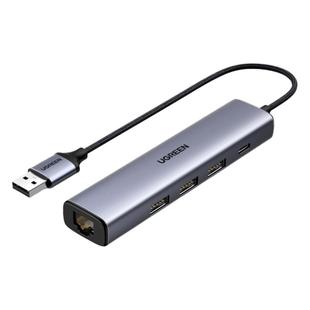 绿联USB扩展器电脑hub分线器多接口usb3.0插头笔记本外接网线转接头usb转换器网卡连接插口多功能拓展集线器