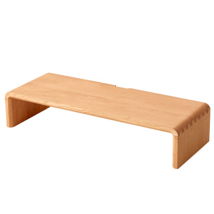 樱桃木显示器增高架带抽屉支架实木质收纳底座桌面置物架电脑托架