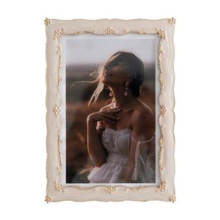 相框床头柜装饰美式金属高级摆台6寸相框金色法式轻奢装饰品摆件