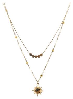 复古太阳花百搭轻奢项链美拉德