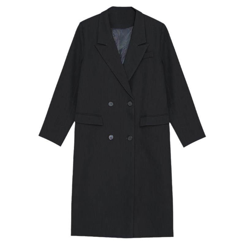 大码气质显瘦中长款西装外套大衣