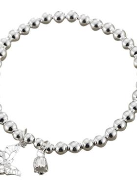 顺庆银楼S999纯银蝴蝶珠珠手链