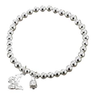 顺庆银楼S999纯银手链女夏蝴蝶珠珠银手串2025新款轻奢小众送女友