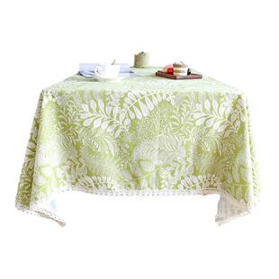 桌布棉麻布艺美式复古餐桌布轻奢高级感民宿原木风防尘布田园盖布